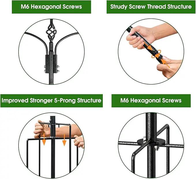 Bird Feeder Pole Wild Bird Feeder Hanging Kit Planter, 83 Inch Bird Feeding Station Kit with 5 Prongs Base Hummingbird Feeder Stand Hook for Outside by GreenHaven Gardens