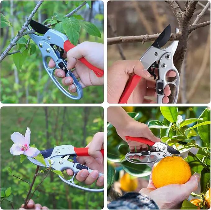 Garden Clippers, Premium Germany Pruners, Work 3 Times Easier, Professional Pruning Shears, Cutting Rose, Flower, Hedge, Stem, Sharp Scissors Gardening Tools, Arthritis Weak Hand Snips by GreenHaven Gardens