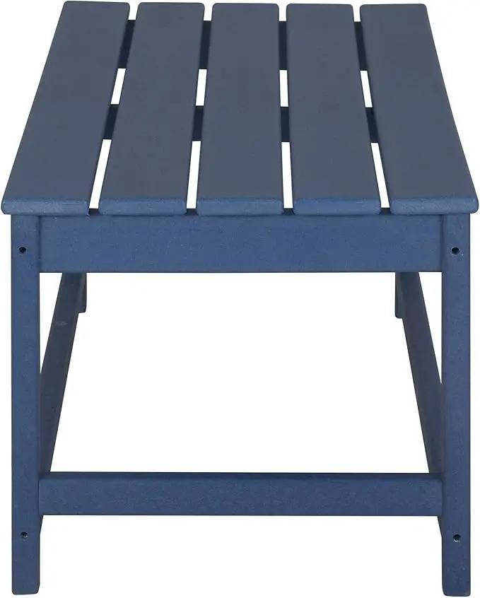 WO Home Furniture Adirondack Chairs Table Set of 3 PCS Outdoor Folding Chairs Coffee Table Weather/UV Resistant for Lawn, Garden, Bon Fire, Balcony (Navy Blue) by GreenHaven Gardens