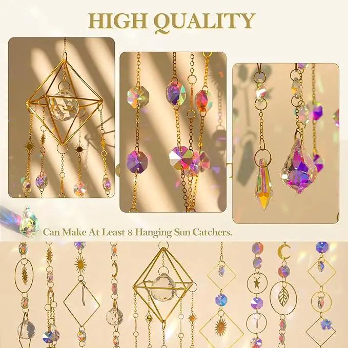 310 Pcs DIY Crystal Sun Catchers Indoor Window, Hanging Prism Suncatcher for Window, Gold DIY Suncatcher Kit, Glass Crystal + Alloy Accessories Sun Catcher Crafts for Adult, DIY for Mom… by GreenHaven Gardens