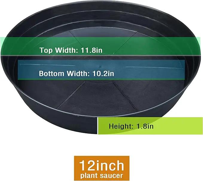 Plant Saucer 12 Inch 2 Pack 10 12 14 16 18 20 25, Plastic Plant Trays for Pots，Extra-Deep Plant Water Dray Tray, Bird Bath Bowl, Heavy Flower Plant Saucers Indoors and Outdoor No Holes by GreenHaven Gardens