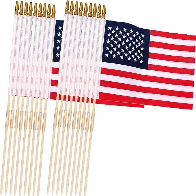 24 Pcs 12x18 Inch American Flags on Stick, American Flags, USA Stick Flag with Handheld and Grounded Multi-Purpose Flagpole, Design for Memorial Day, 4th of July, Veterans Day, Outside decorations by GreenHaven Gardens