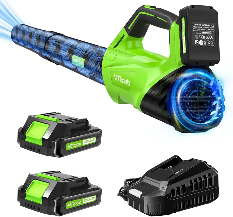 2025 Upgrade Leaf Blower, Leaf Blower Cordless with 2 * 2.6AH Batteries and Fast Charger, 450CFM &150MPH and 2 Speed Mode, Lightweight Electric Leaf Blowers for Lawn,Yard, Leaves, Dust,Snow Care by GreenHaven Gardens
