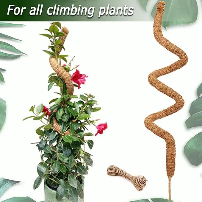 Moss Pole for Plants Monstera, 59 Inch Tall Bendable Moss Poles for Climbing Plants Indoor, Large Handmade Plant Pole Sticks, Coco Coir Plant Support Stakes for Potted Plants, Pothos by GreenHaven Gardens