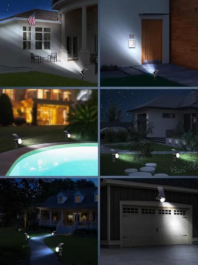 3CCT Solar Spot Lights Outdoor Dimmable, Solar Landscape Spotlights IP65 Waterproof, Dusk-to-Dawn Flag Pole Lights for Garden Yard Landscape Decorations, 4 Pack by GreenHaven Gardens