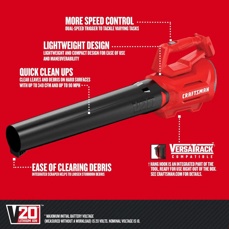 CRAFTSMAN CMCBL700B V20* Cordless Axial Leaf Blower (Tool Only) by GreenHaven Gardens