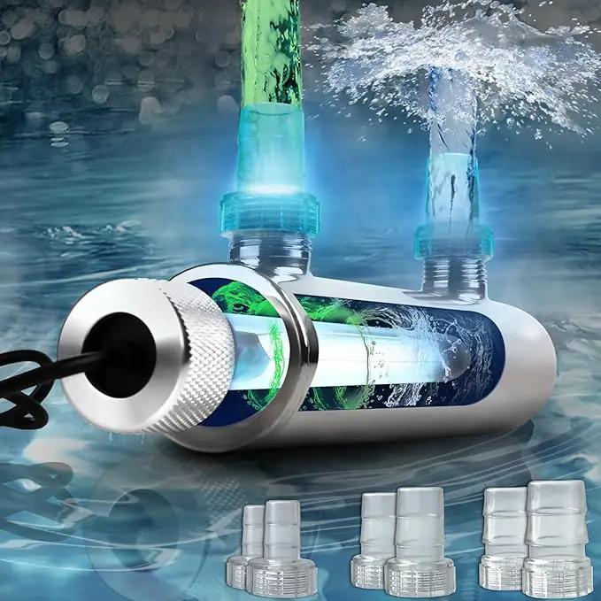 UV Pond Water Clarifier for 20-300 Gallon, UV Sterilizer for Swimming Pool, Spa, Large Fish Tank, Cold Plunge, 12MM/16MM/20MM/Pipe Diameter Available Ultraviolet Clarifier for Green Water by GreenHaven Gardens