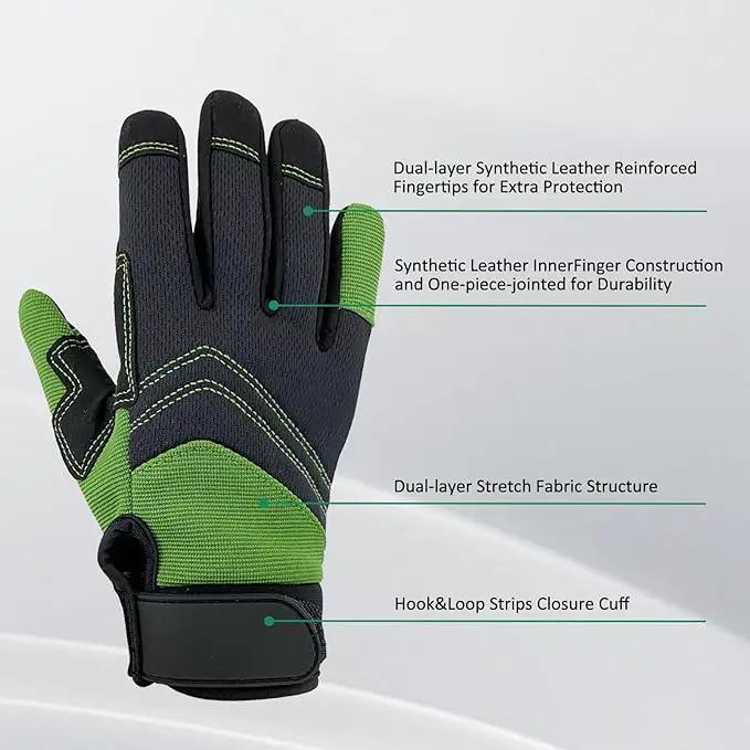 Gardening Gloves for Men and Women, Thorn Proof & Puncture Resistant Working Gloves, Gloves for Safety Work and Gardening, Gardening Gifts, Synthetic Leather Spandex Mechanic with Touchscreen Support by GreenHaven Gardens