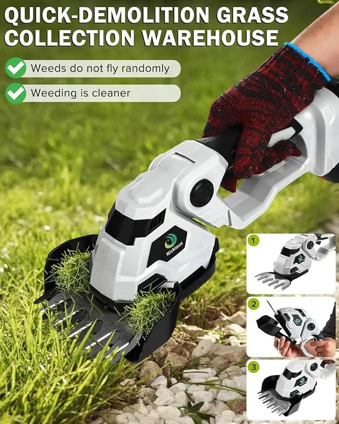 Cordless Hedge Trimmer,2 in 1 Cordless Grass Shear & Hedge Shear/Shrubbery Trimmer with Dual-Action Blade Cutting Capacity,Hedge Shear with 2 PCS Rechargeable Battery and Charger for Garden,Lawn by GreenHaven Gardens