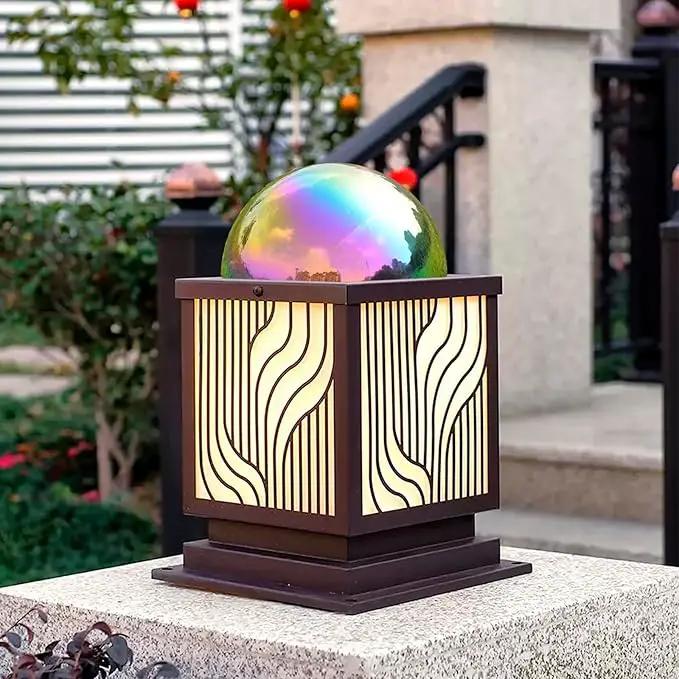 Nerien Gazing Ball, Stainless Steel Garden Mirror Globe, Polished Ornament Sphere, Hollow Floating Reflective Hemisphere, for Home Outdoor Pond Housewarming Swimming Pool Decoration, Gold, 6Pcs Mix by GreenHaven Gardens