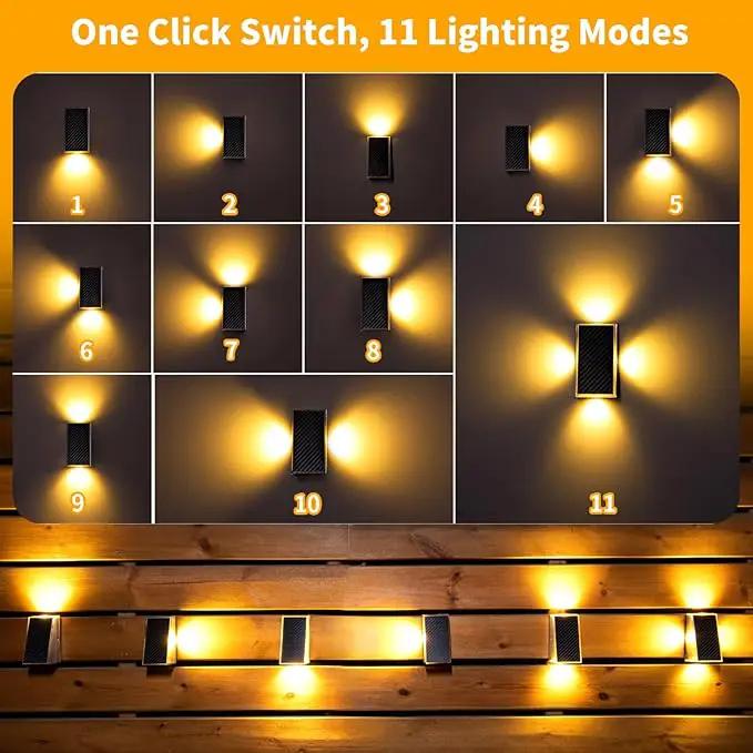 KINKAI Solar Backyard Fence Lights, Solar Deck Lights Railing Step Patio Stair by GreenHaven Gardens