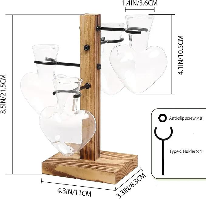 Plants Propagation Stations Plant Terrarium Kit Glass Planters for Indoor Plants House Plant Accessories Gift for Women - 4 Love Bulb Vase by GreenHaven Gardens