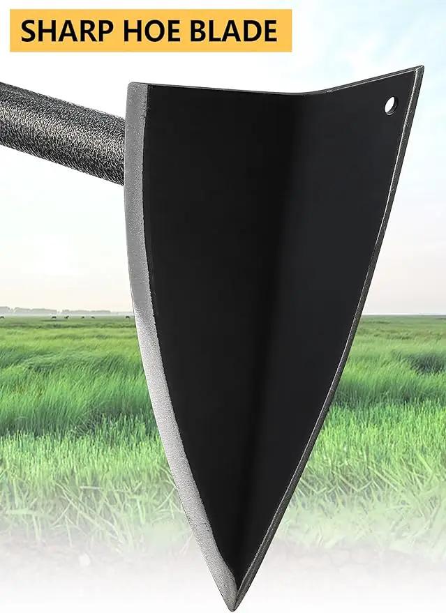 Hoe Garden Tool, Triangle Hoe Gardening Weeding Tool, 60" Long Handle Heavy Duty Manual Weeder Gardening Hand Tools for Weeding, Digging, Loosening Soil by GreenHaven Gardens