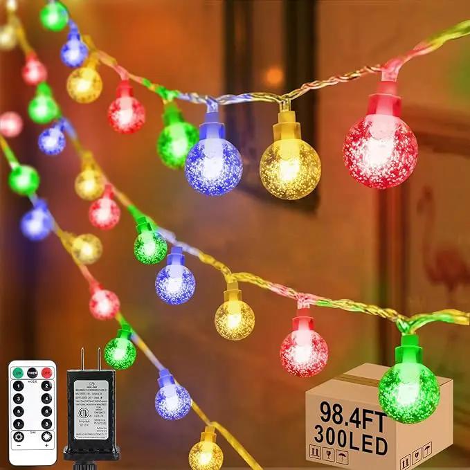 98.4ft 300LED Globe String Lights Outdoor,Crystal Fairy Light IP44 Waterproof Outdoor Hanging Decorative Lights for Home Tent Patio Garden Party Wedding Decor by GreenHaven Gardens