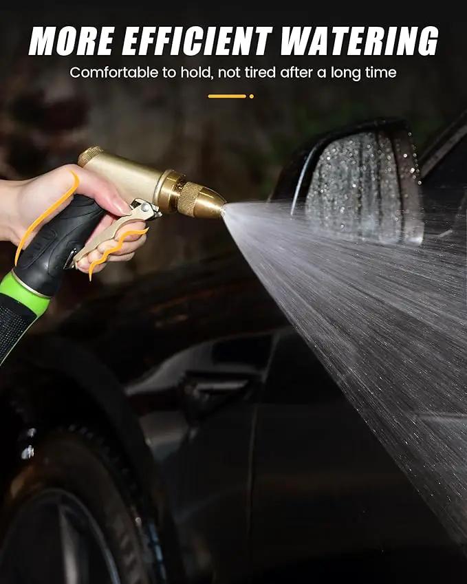 RAINPOINT Heavy Duty Metal Spray Nozzle for Garden Hose, High Pressure Garden Hose Nozzle with Adjustable Spray Patterns for Watering Plants, Car Washing, and Pet Showering (2 pcs) by GreenHaven Gardens