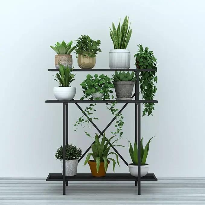 Zhongma 3 Tier Sturdy Plant Stand Space-Saving Heavy Duty Plant Holder for Home Indoor and Outdoor, L35.43 xW17.32 x H39.37 inch, 660 LBS Capacity & Heavy Duty Construction. … by GreenHaven Gardens