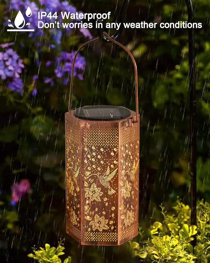 2 Pack Hummingbird Solar Lanterns Garden Decor - Birthday Gifts for Women Mom Grandma, Solar Lantern Outdoor Waterproof Hanging Solar Lights Outside for Yard, Patio, Lawn, Yard, Outdoor by GreenHaven Gardens