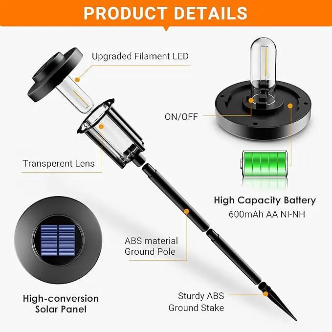 GIGALUMI Solar Pathway Lights Outdoor, 8Pack Gardening Light IP65 Waterproof Landscape Lighting for Yard and Walkway, Garden Decorations for Outside Patio Porch, Warm White by GreenHaven Gardens