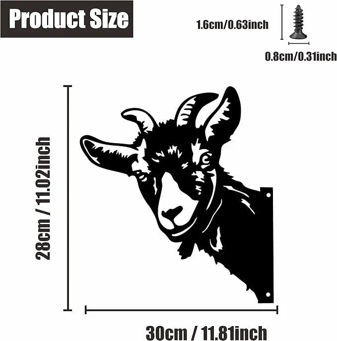 Peeping Goat Metal Art Farm Garden Decor Garden Fence Decoration Outdoor Decoration for Farmhouse,Yard,Lawn by GreenHaven Gardens