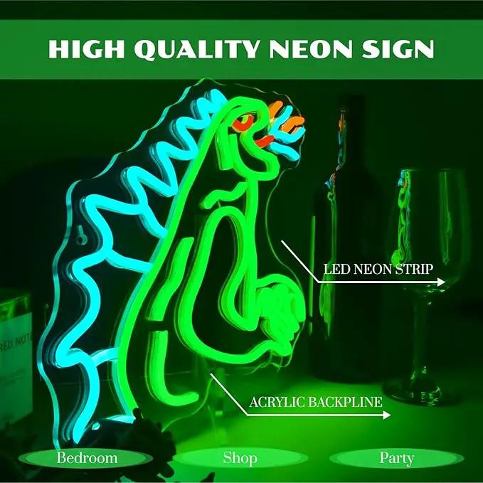 Monster Neon Sign Dimmable Dinosaur Neon Signs for Wall Decor LED USB Powered Anime Neon Light Sign for Bedroom Game Room Bar Party Club Man Cave Decoration Boys Birthday Gifts by GreenHaven Gardens