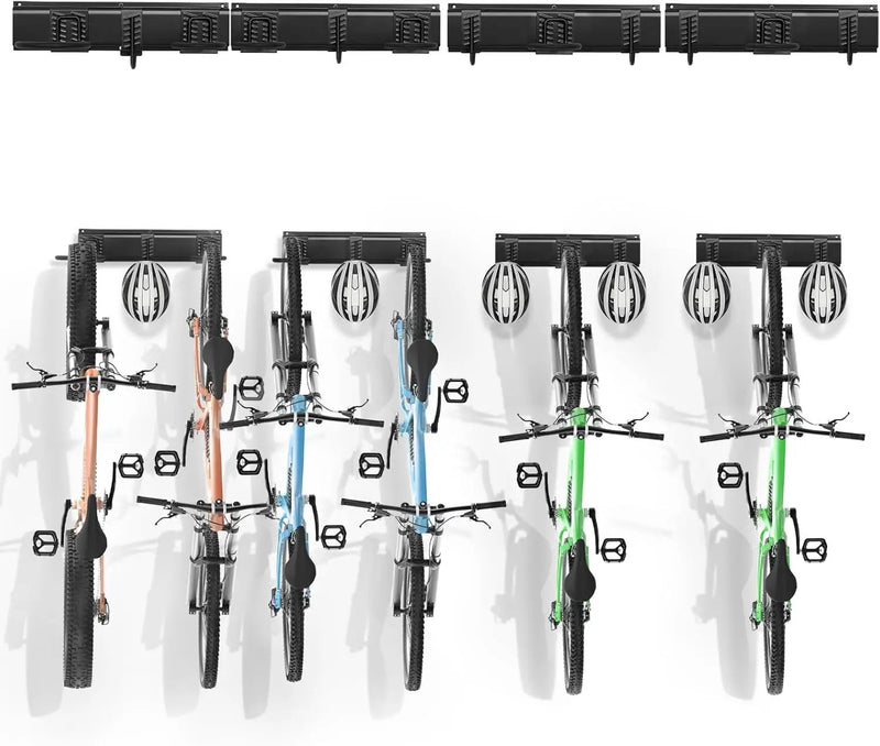 VEVOR Bike Storage Rack, 6 Bike Racks and 6 Helmets Hooks, Wall Mount Bike Storage Hanger, Home & Garage Organizer, Customizable for Various Bike Sizes, Adjustable Holder, Holds Up to 300 lbs, 68-inch by GreenHaven Gardens