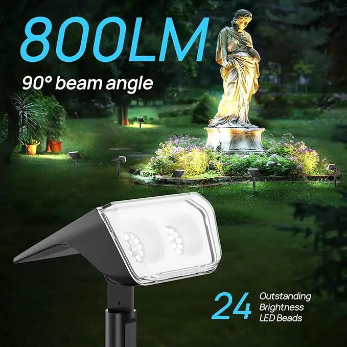 Consciot Solar Spot Lights Outdoor Waterproof, 24 LED Dusk-to-Dawn Solar Outdoor Lights, 2 in 1 Adjustable Wall Lights, Daylight Solar Landscape Spotlights for Garden Yard Wall Walkway, 4 Pack by GreenHaven Gardens