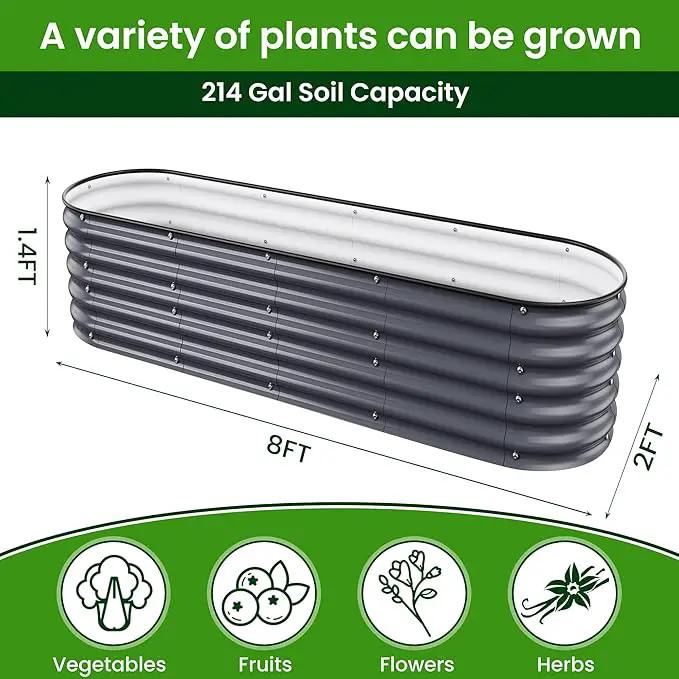 17" Tall Raised Garden Beds Outdoor - Galvanized Aluminum-Magnesium Stainless Steel Durable Metal Planter Box for Growing Plants, Vegetables, Flowers, Fruits(Deep Grey) by GreenHaven Gardens
