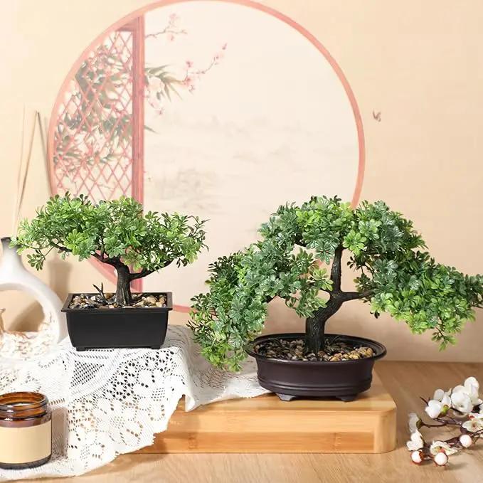 Jexine 4 Pack Artificial Bonsai Tree, Indoor Small Fake Plants in Pots for Home Table Office Desk Bathroom Shelf Bookshelf Bedroom Living Room Farmhouse Decorations by GreenHaven Gardens