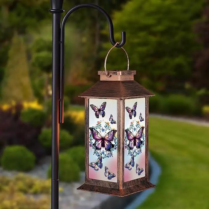 Solar Lantern Outdoor Waterproof Butterfly Garden Decor Birthday Gifts for Women Mom and Grandma Solar LED Plastic Decorative Hanging Light for Yard(Butterfly) by GreenHaven Gardens