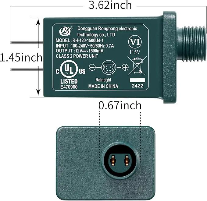 Replacement Yard Inflatable Adapter Power Supply Adaptor - 12V 1.0A 1Pcs -Inflatable Plug Replacement Class 2 Power Supply - Green - for Halloween Yard Blow Up Decorations by GreenHaven Gardens