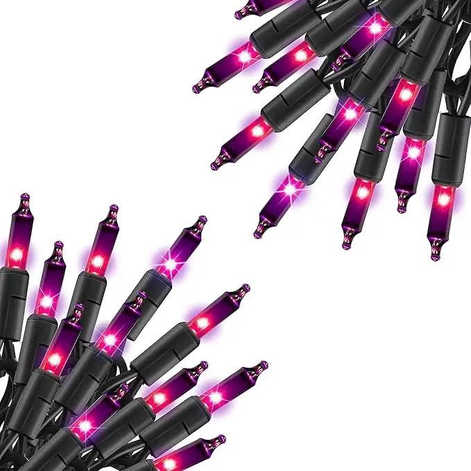 TW SHINE Purple Halloween Lights, 2 Pack 20FT 100 Count Incandescent Halloween Mini String Lights, Waterproof Halloween Decorations for Outdoor Indoor Patio Home Party Garden Yard Decor by GreenHaven Gardens