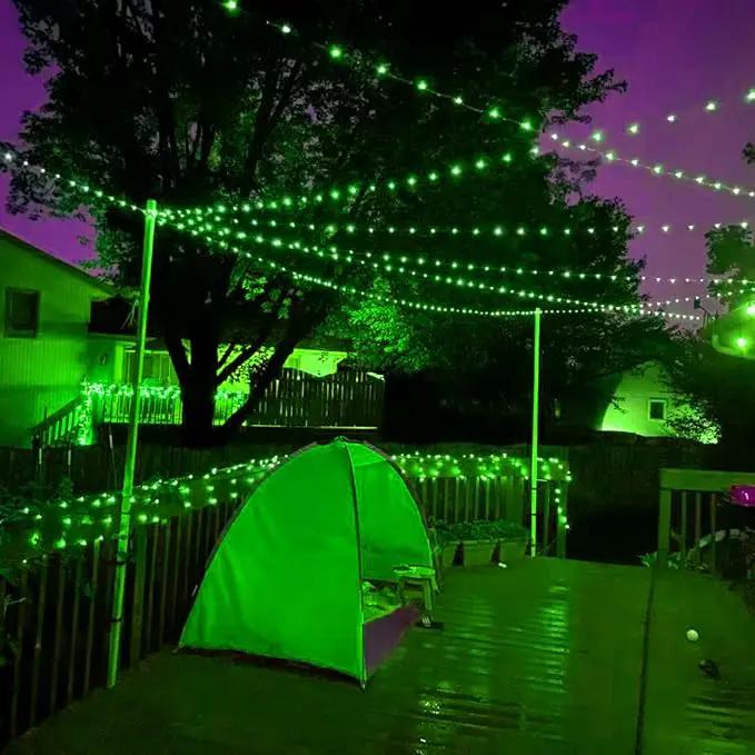 QITONG 4 Pack Green Solar Fairy Lights, Each 33ft 100 LED String Lights Outdoor Waterproof, 8 Modes Green Solar Light by GreenHaven Gardens