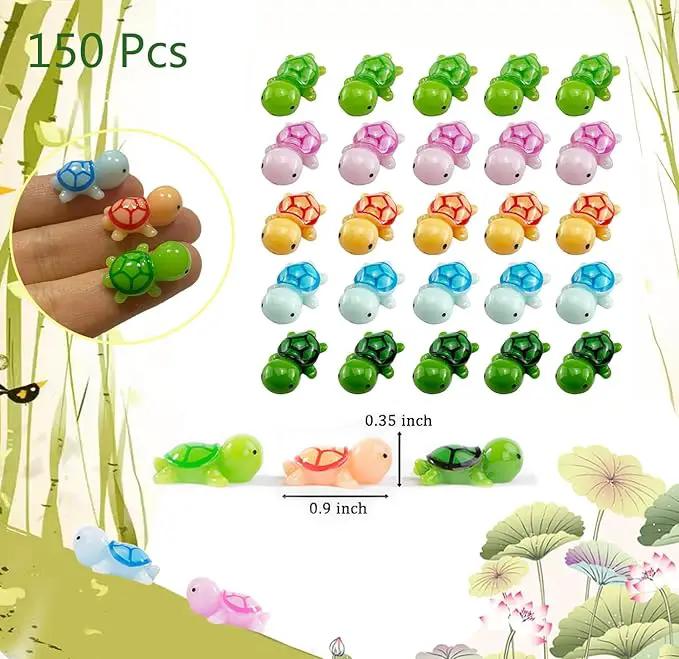 150 Pcs Miniature Sea Turtle Figurine Tiny Sea Turtles Mini Turtle Statue Animal Figure Sea Turtle for DIY Garden Decoration Fish Tank Cake Home Decor by GreenHaven Gardens