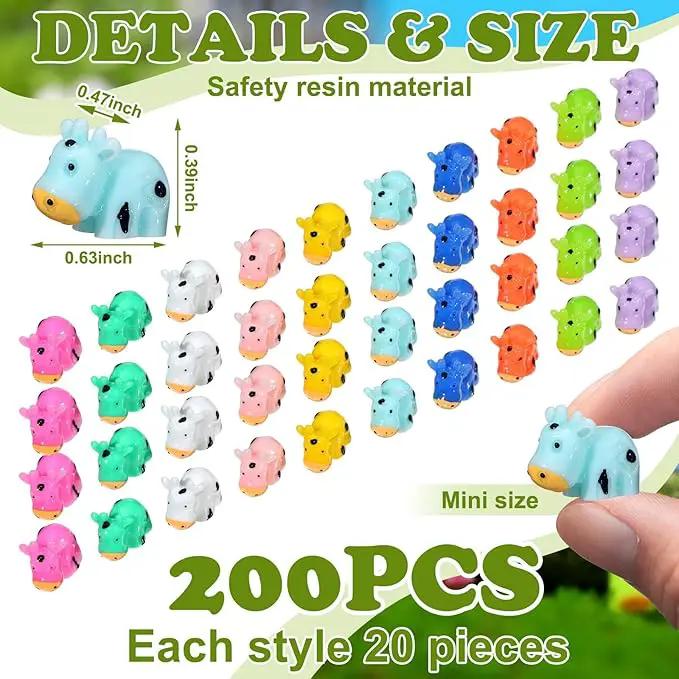 Liliful 200 Mini Resin Cows Bulk Small Plastic Cows Figurines Cute Miniature Cows Animals Figurines Ornament for Moss Landscape Decoration Dollhouse Garden DIY Crafts Accessories by GreenHaven Gardens