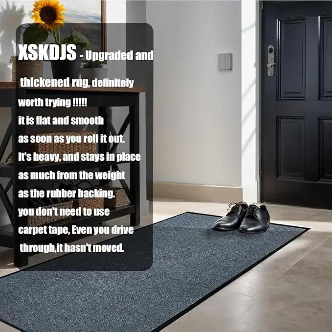 Commercial Grade Entrance Mat 3x4Ft Brush Step Entrance Rug with Striped Pattern&Rubber Border Indoor Outdoor Low Profile Rubber Entry Carpet Mat for Hallway,Home,High Traffic Area by GreenHaven Gardens