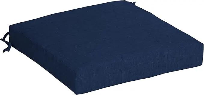 Arden Selections Outdoor Seat Cushion, 19 x 19, Rain-Proof, Fade Resistant 19 x 19, Sapphire Blue Leala (Pack of 4) by GreenHaven Gardens