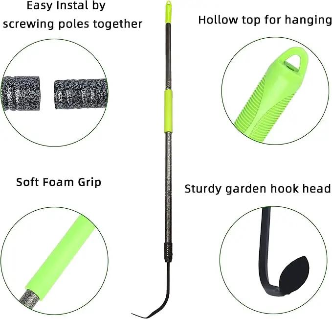 Weed Puller, Long Handle Crack Weeder Tool Hand Cultivator with Soft Foam Grip, Durable Curved Head Hook Weed Remover Tool Ideal for Weeding Digging Edging Planting Cultivating Scraping by GreenHaven Gardens