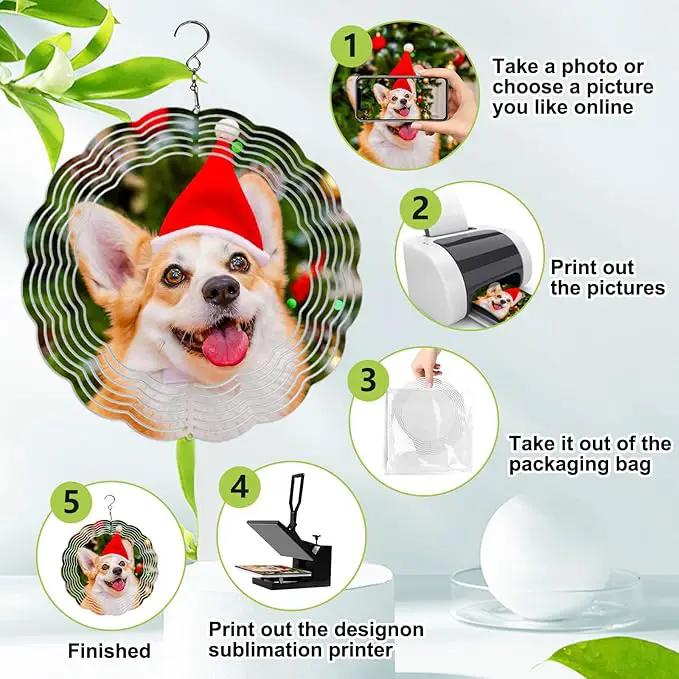 5 Pack Sublimation Wind Spinner Blanks 8 Inch,3D Wind Spinners Sublimation Blanks Products Bulk Aluminum Metal Sublimation Blank Wind Spinner for DIY Gift Indoor Outdoor Decoration by GreenHaven Gardens