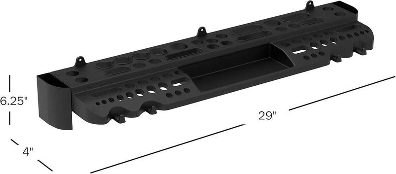 Tool Storage Shelf Wall Mount Utility Shelf Organizer Rack Has 61 Slots, 4 Hooks, 2 Compartments Garage Shelving and Tool Organizers by Stalwart by GreenHaven Gardens
