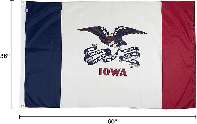 FlagSource Iowa Nylon State Flag, Made in the USA, 3x5' by GreenHaven Gardens