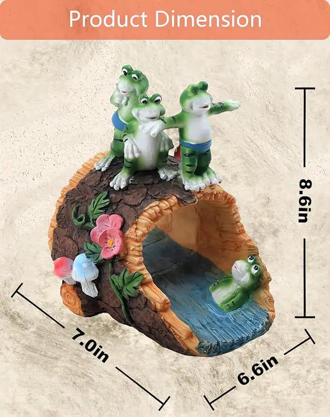 Gutter Guardian Rain Downspout Extension Playful Frog Statue, Ornament Splash Block Anchor for Downspout Extension Decor, 3" × 4" Downspout Extender Outdoor Garden Decorative by GreenHaven Gardens
