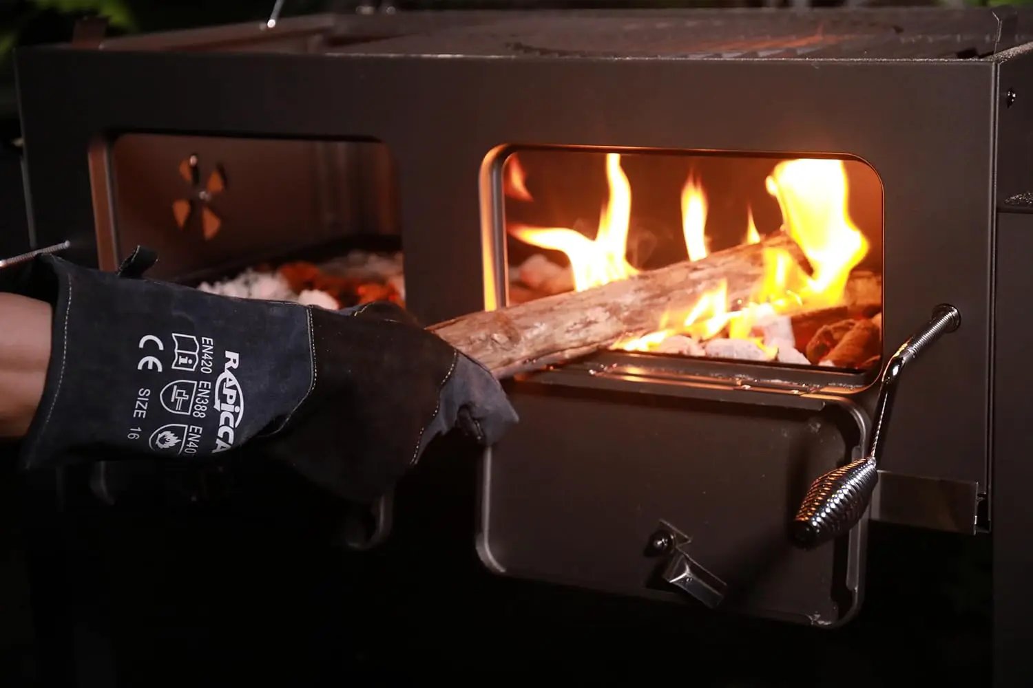 Fireplace Gloves Fire Heat Resistant: Dark-Grey 16IN 932℉ - Fireproof Leather for Fireplace Fire Pit Wood Stove Campfire Furnace BBQ Grill Oven Stick Mig Welding Welder Gear - Birthday Gift XL by GreenHaven Gardens
