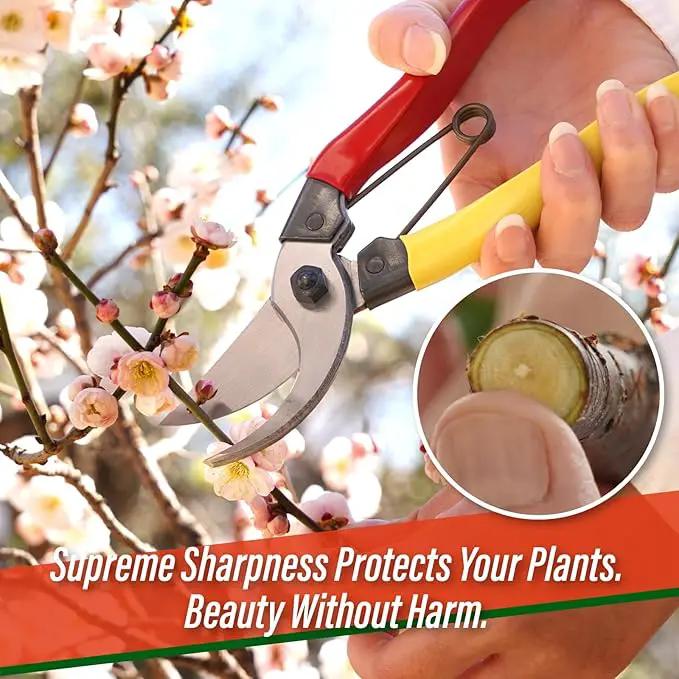SUIZAN Bypass Pruning Shears 8” - Professional Japanese Hand Pruners Garden Scissors Gardening Tools by GreenHaven Gardens