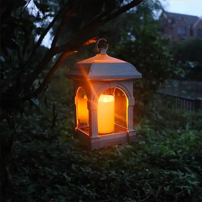 CANDLE CHOICE Waterproof Outdoor Battery Operated Flameless Candles with Timer Flickering Plastic Resin Electric LED Pillar Lights for Lantern Patio Garden Wedding Party Decorations 3x5 Inches 2 Pack by GreenHaven Gardens