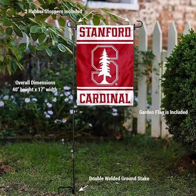 College Flags & Banners Co. Stanford Cardinal Garden Flag with Stand Holder by GreenHaven Gardens