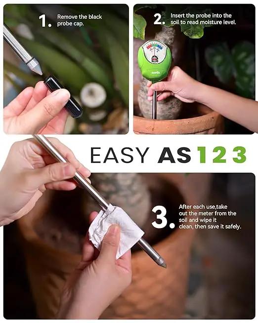 RAINPOINT Soil Moisture Meter for Plants - Accurate Plant Water Meter for Houseplants and Outdoor Plants,Gardening,Farming,No Batteries Needed(Green) by GreenHaven Gardens