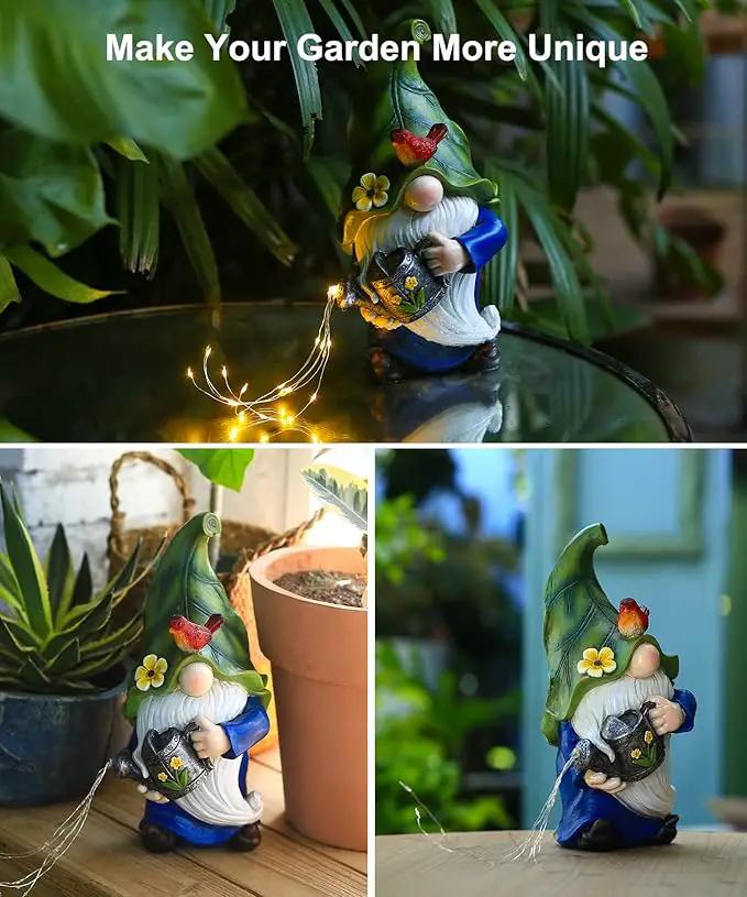 AIGEL Garden Gnomes Statues, Solar Garden Statue Outdoor Decor, Large Gnomes with Solar Light, Standing Statue for Patio, Lawn, Yard Art Decoration, Figurine Ornament by GreenHaven Gardens