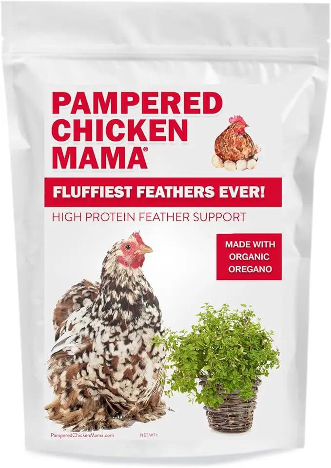Pampered Chicken Mama Molting Supplement for Chickens: Fluffiest Feathers Ever Backyard Chicken Feed and Supplies for Hens (2 pounds) by GreenHaven Gardens