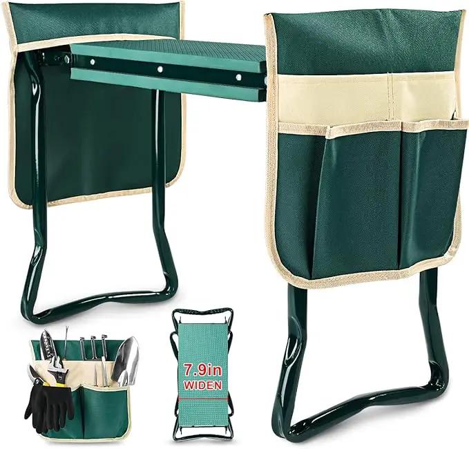 KVR Upgraded Garden Kneeler and Seat with Thicken & Widen Soft Kneeling Pad,Heavy Duty Foldable Gardener Stool with 2 Tool Pouches,Gardening Gifts for Women Mom Men Seniors¡­… by GreenHaven Gardens