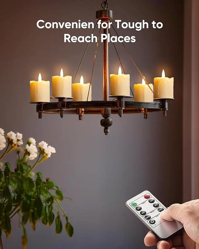 Homemory 12Pack 2" x 2" Timer Remote Control Flameless Votive Candles, Realistic Battery Operated Candles, 3D Wick Electric Fake Candles for Christmas, Wedding, Home Decorations by GreenHaven Gardens